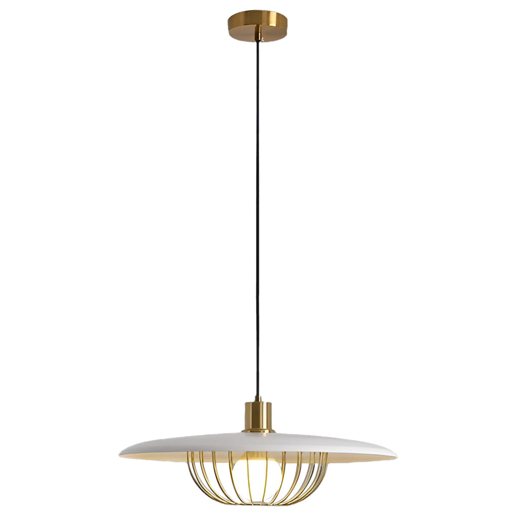 Modern Circular Nordic Pendant Light with Electroplated Iron Finish and Three Step Dimming
