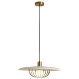 Modern Circular Nordic Pendant Light with Electroplated Iron Finish and Three Step Dimming