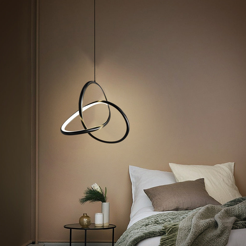 Modern Circular Ring LED Chandelier with Three Step Dimming and Adjustable Cable