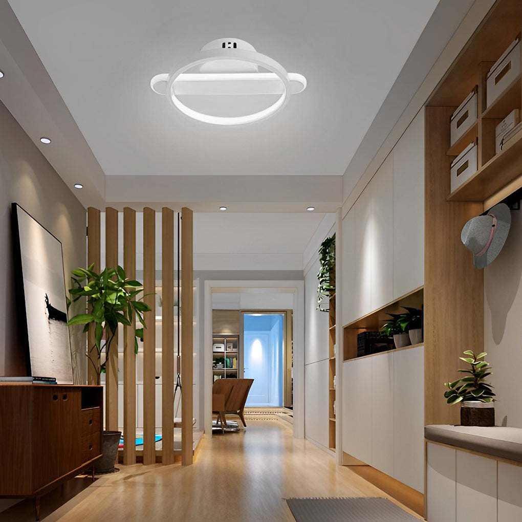 Modern Circular Strip LED Wall Lamp Minimalist Eye Care Lighting Fixture for Hallway and Living Room