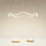 Modern Circular Wavy LED Pendant Light Stepless Dimming Chandelier for Living Room
