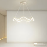 Modern Circular Wavy LED Pendant Light Stepless Dimming Chandelier for Living Room