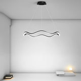 Modern Circular Wavy LED Pendant Light Stepless Dimming Chandelier for Living Room