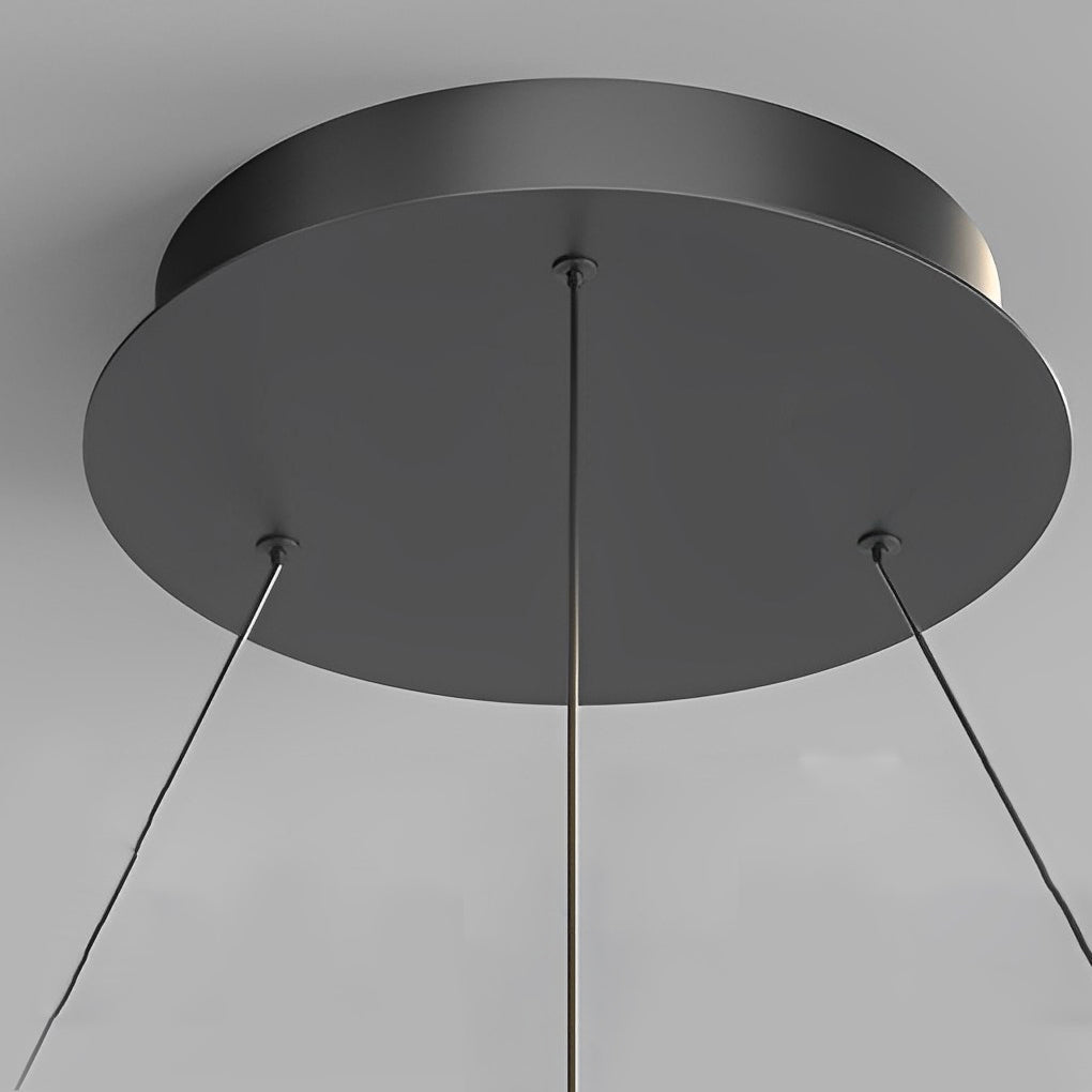 Modern Circular Wavy LED Pendant Light Stepless Dimming Chandelier for Living Room