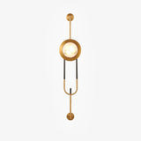 Modern Circular White Marble LED Wall Sconce with Elegant Gold Finish Accents