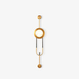 Modern Circular White Marble LED Wall Sconce with Elegant Gold Finish Accents