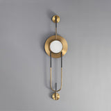 Modern Circular White Marble LED Wall Sconce with Elegant Gold Finish Accents
