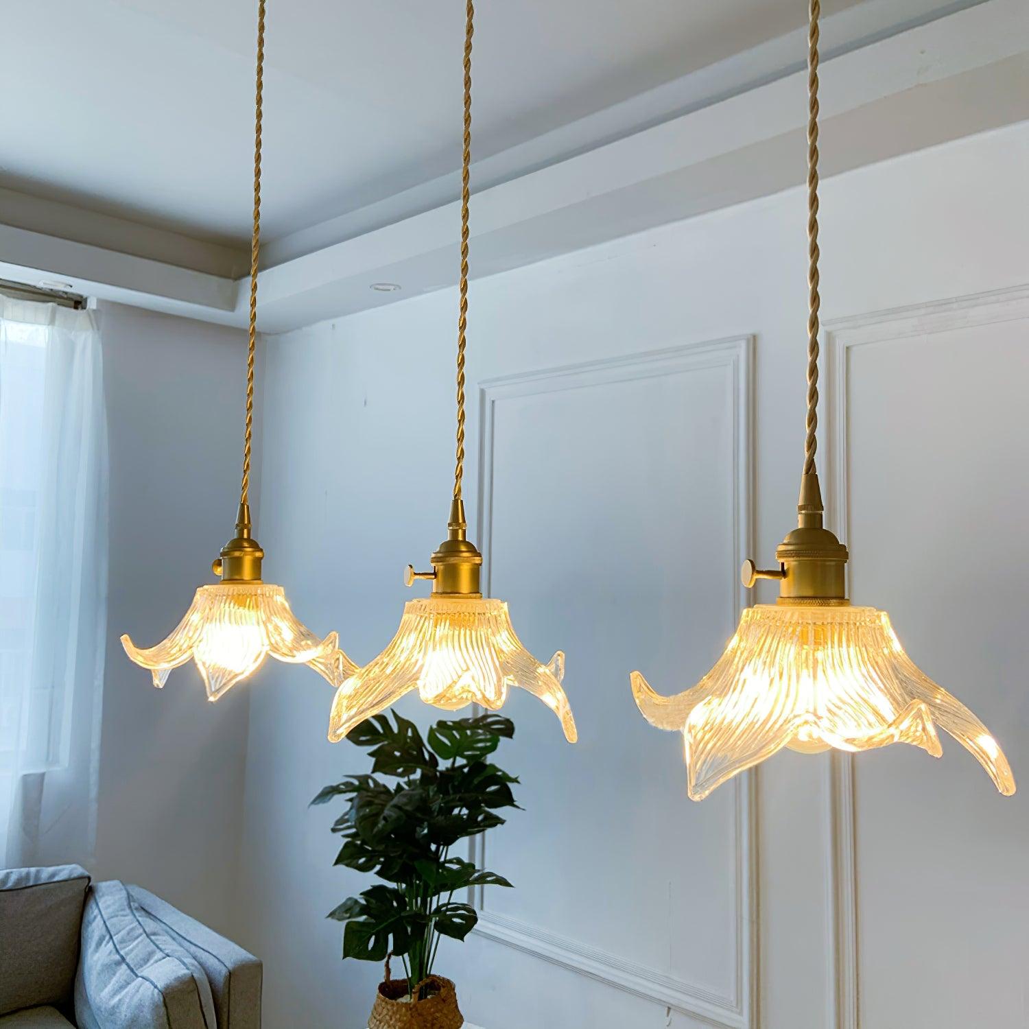 Modern Clear Glass Crystal Pendant Light for Kitchen Island and Dining Room Lighting
