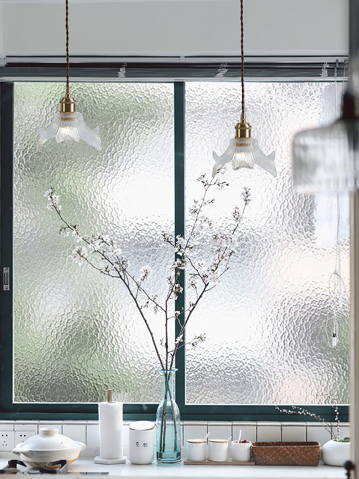 Modern Clear Glass Crystal Pendant Light for Kitchen Island and Dining Room Lighting