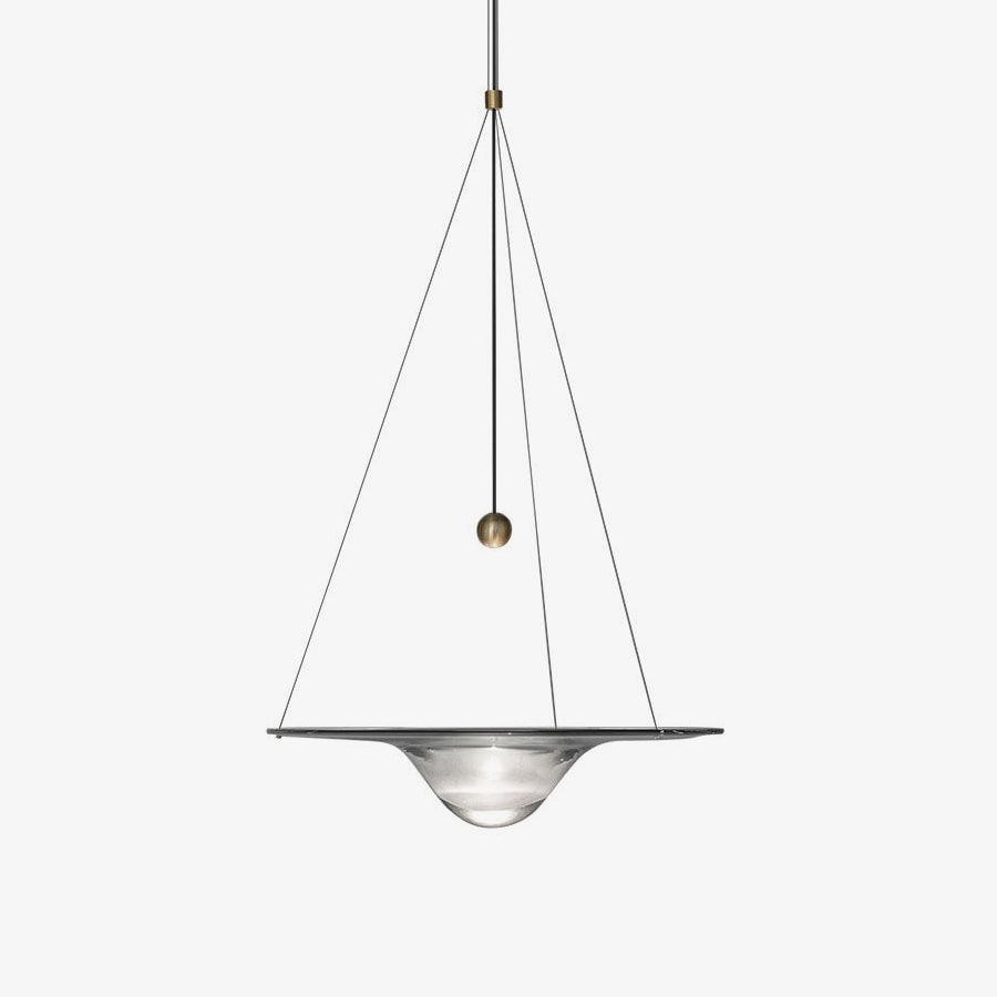 Modern Clear Glass Pendant Light with Integrated LED and Brass Hardware for Dining Room
