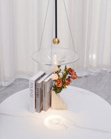 Modern Clear Glass Pendant Light with Integrated LED and Brass Hardware for Dining Room