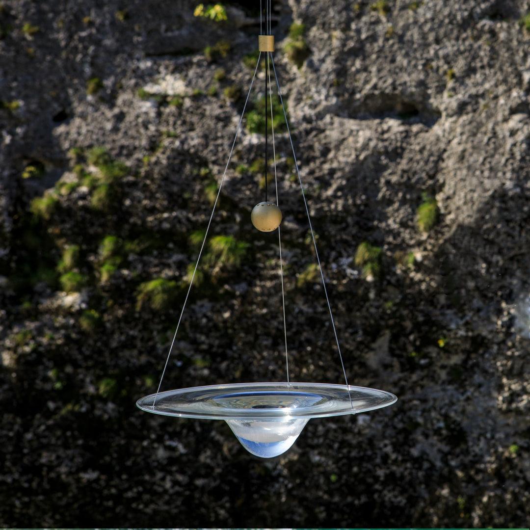 Modern Clear Glass Pendant Light with Integrated LED and Brass Hardware for Dining Room
