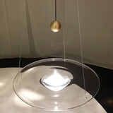 Modern Clear Glass Pendant Light with Integrated LED and Brass Hardware for Dining Room
