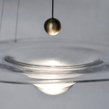 Modern Clear Glass Pendant Light with Integrated LED and Brass Hardware for Dining Room