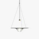 Modern Clear Glass Pendant Light with Integrated LED and Brass Hardware for Dining Room