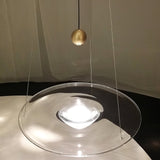 Modern Clear Glass Pendant Light with Integrated LED and Brass Hardware for Dining Room