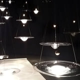 Modern Clear Glass Pendant Light with Integrated LED and Brass Hardware for Dining Room