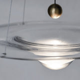 Modern Clear Glass Pendant Light with Integrated LED and Brass Hardware for Dining Room