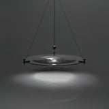 Modern Clear Glass Pendant Light with Integrated LED and Brass Hardware for Dining Room