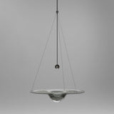 Modern Clear Glass Pendant Light with Integrated LED and Brass Hardware for Dining Room