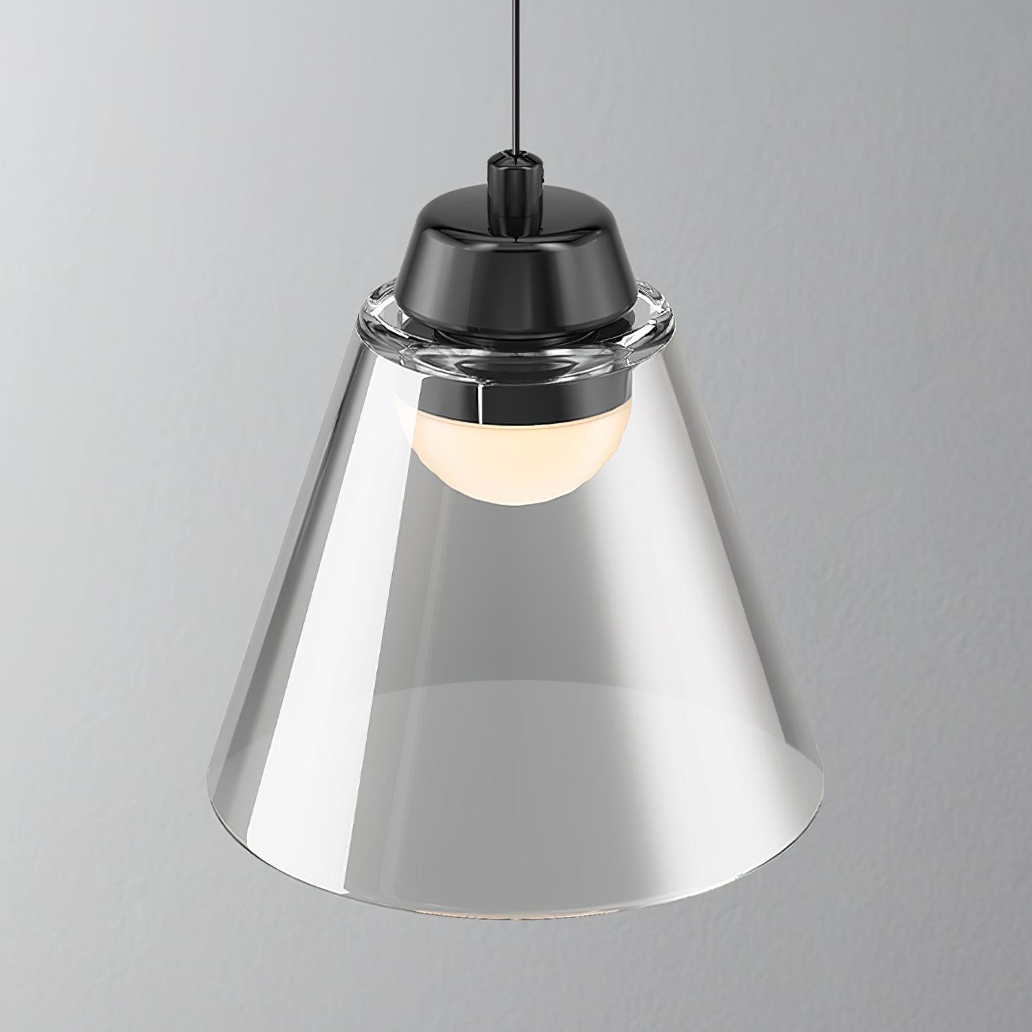 Modern Clear Thick Glass Sculptural Pendant Light Integrated LED Hanging Lamp for Living Room