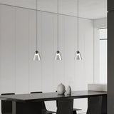 Modern Clear Thick Glass Sculptural Pendant Light Integrated LED Hanging Lamp for Living Room