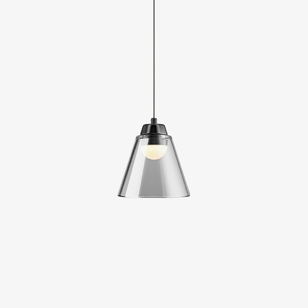 Modern Clear Thick Glass Sculptural Pendant Light Integrated LED Hanging Lamp for Living Room