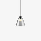 Modern Clear Thick Glass Sculptural Pendant Light Integrated LED Hanging Lamp for Living Room
