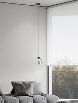 Modern Clear Thick Glass Sculptural Pendant Light Integrated LED Hanging Lamp for Living Room