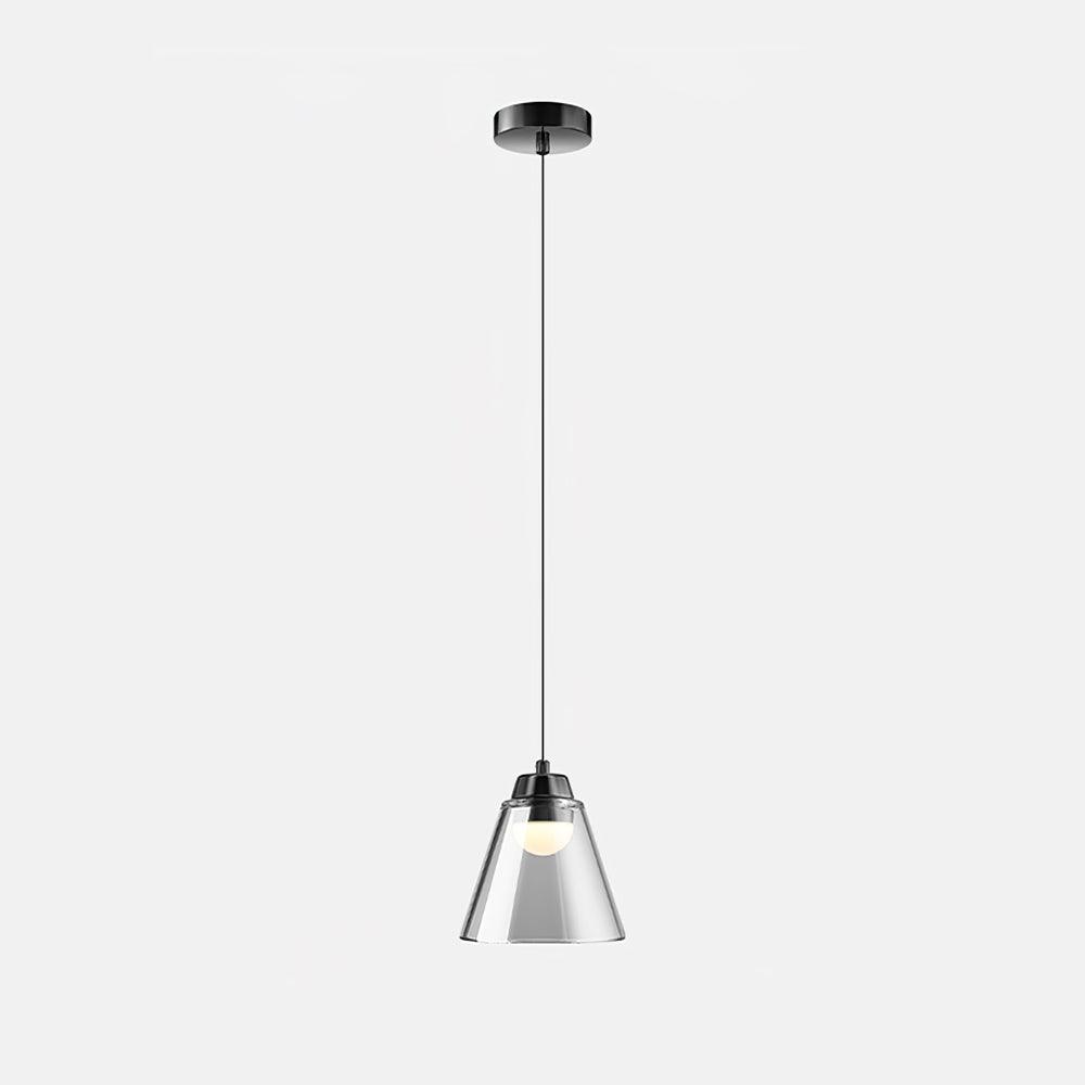 Modern Clear Thick Glass Sculptural Pendant Light Integrated LED Hanging Lamp for Living Room