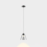 Modern Clear Thick Glass Sculptural Pendant Light Integrated LED Hanging Lamp for Living Room