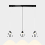 Modern Clear Thick Glass Sculptural Pendant Light Integrated LED Hanging Lamp for Living Room