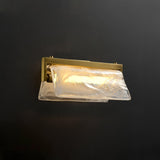 Modern Cloud Fog Opaque Glass Wall Sconce Set of 2 Polished Brass LED Bracket Light