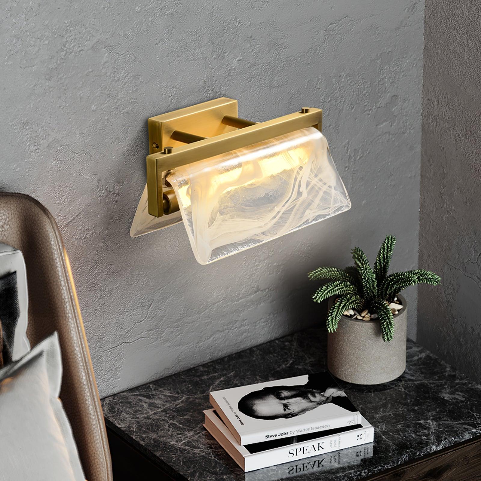 Modern Cloud Fog Opaque Glass Wall Sconce Set of 2 Polished Brass LED Bracket Light