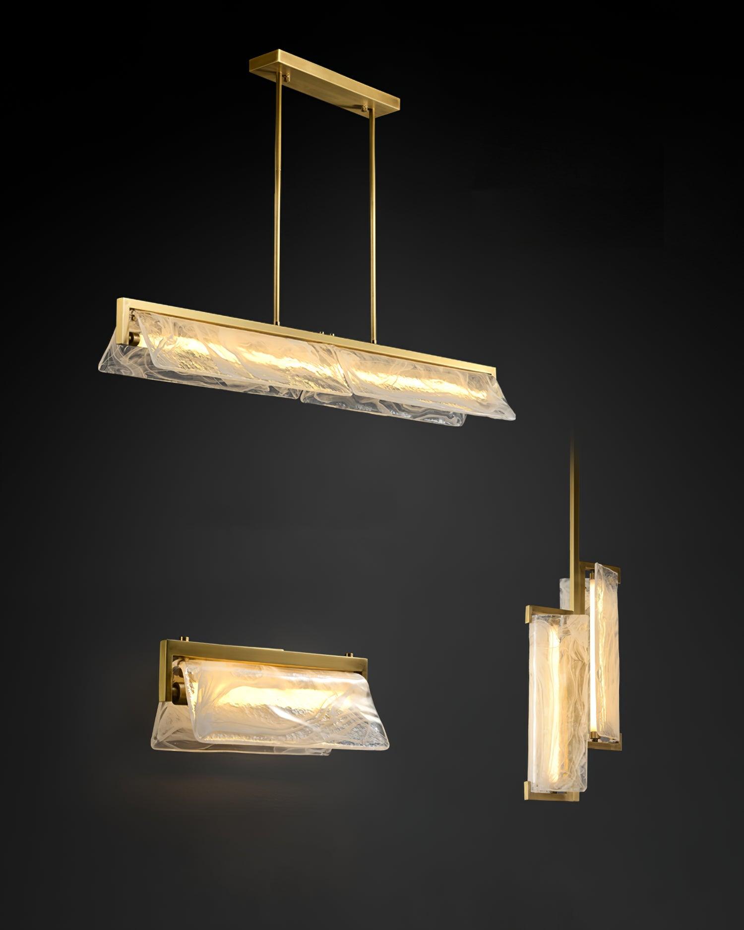Modern Cloud Fog Opaque Glass Wall Sconce Set of 2 Polished Brass LED Bracket Light