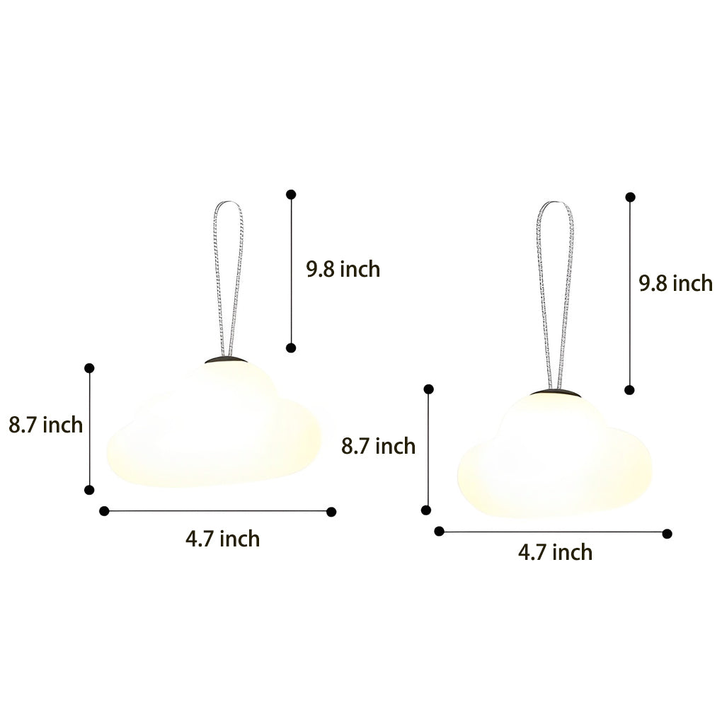 Modern Cloud Shape USB Rechargeable Outdoor Hanging Light IP65 Waterproof LED Garden Camping Lamp