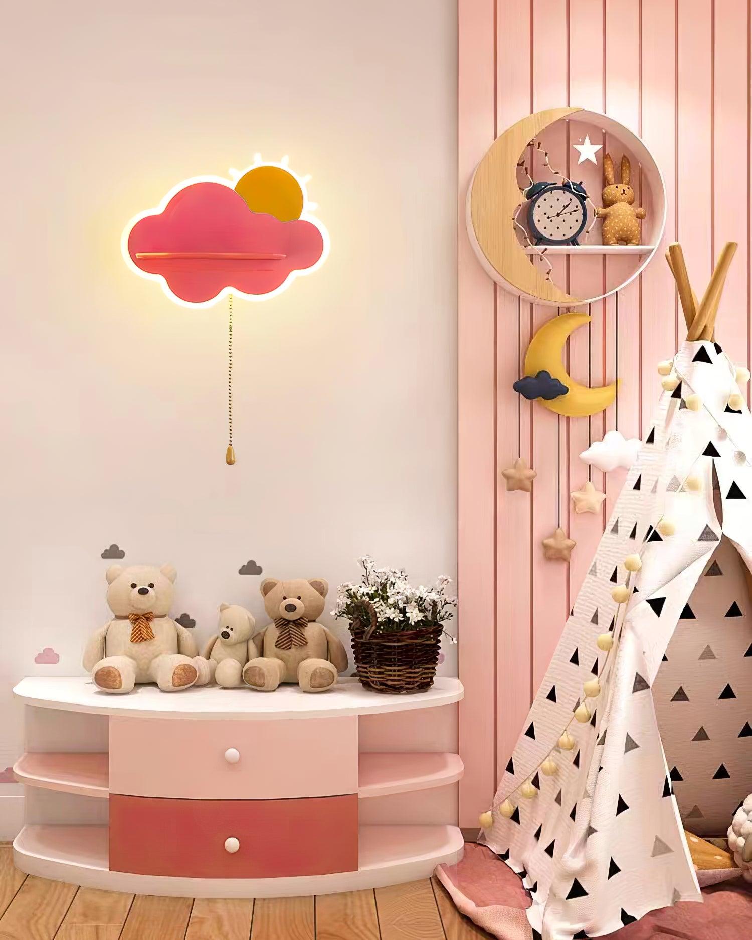 Modern Cloud Shaped LED Wall Light Sconce for Children Bedroom and Nursery Decor