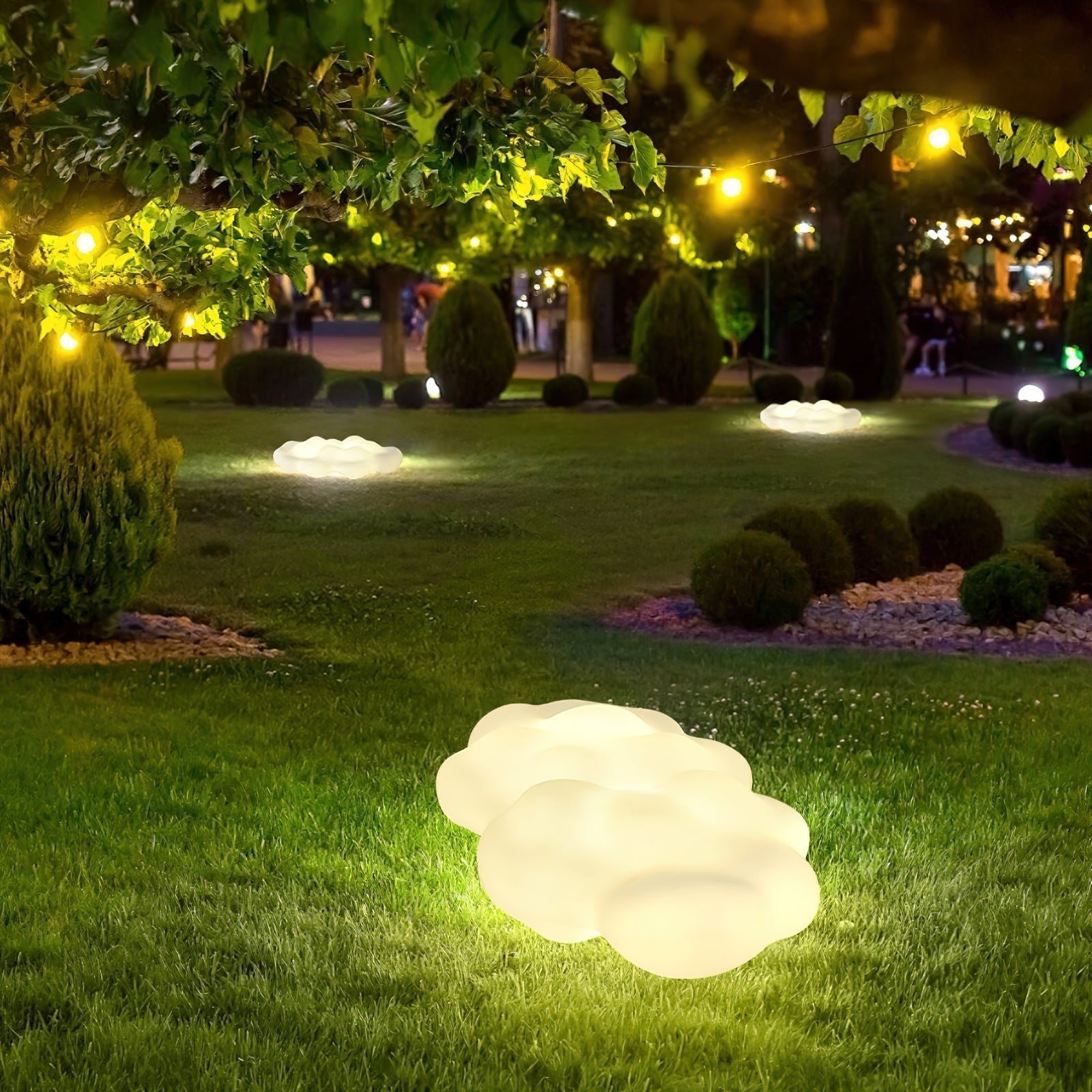 Modern Cloud Shaped Outdoor Floor Light for Garden and Patio Waterproof LED Path Lighting
