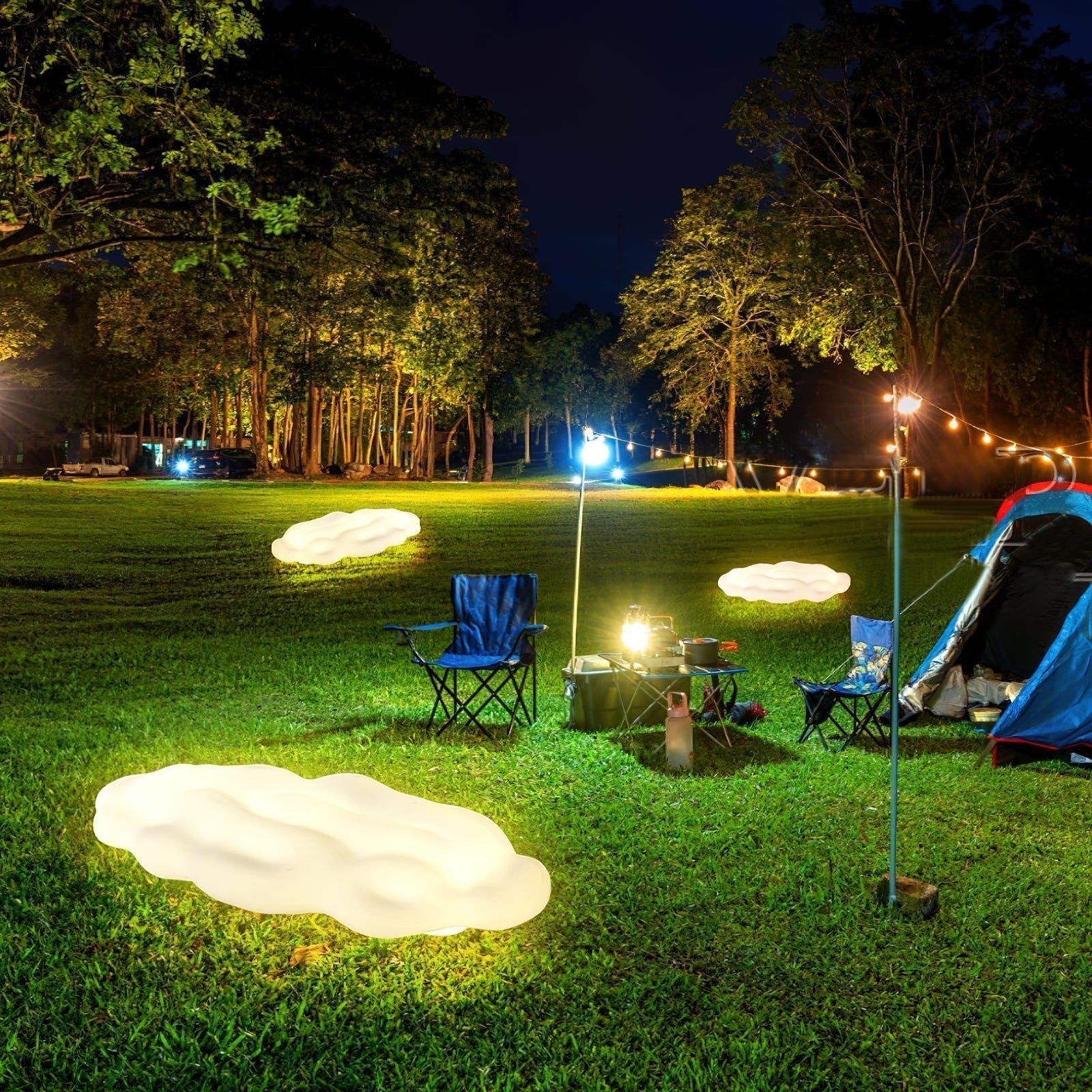 Modern Cloud Shaped Outdoor Floor Light for Garden and Patio Waterproof LED Path Lighting