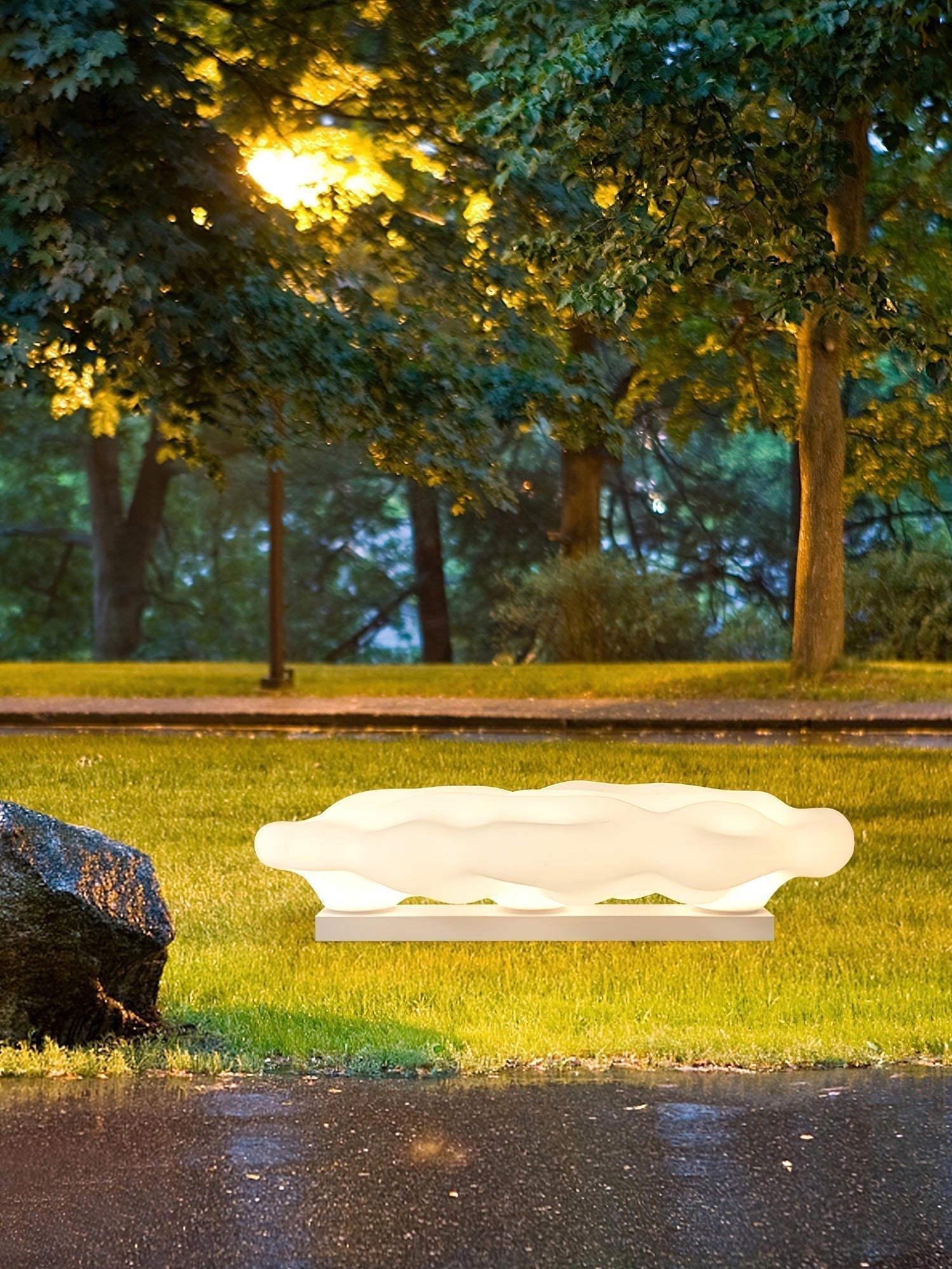 Modern Cloud Shaped Outdoor Floor Light for Garden and Patio Waterproof LED Path Lighting