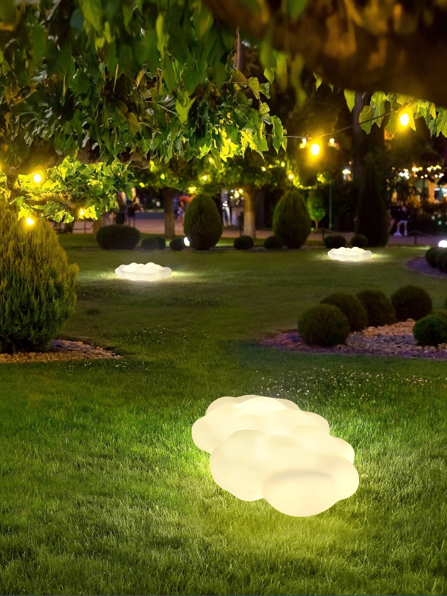Modern Cloud Shaped Outdoor Floor Light for Garden and Patio Waterproof LED Path Lighting