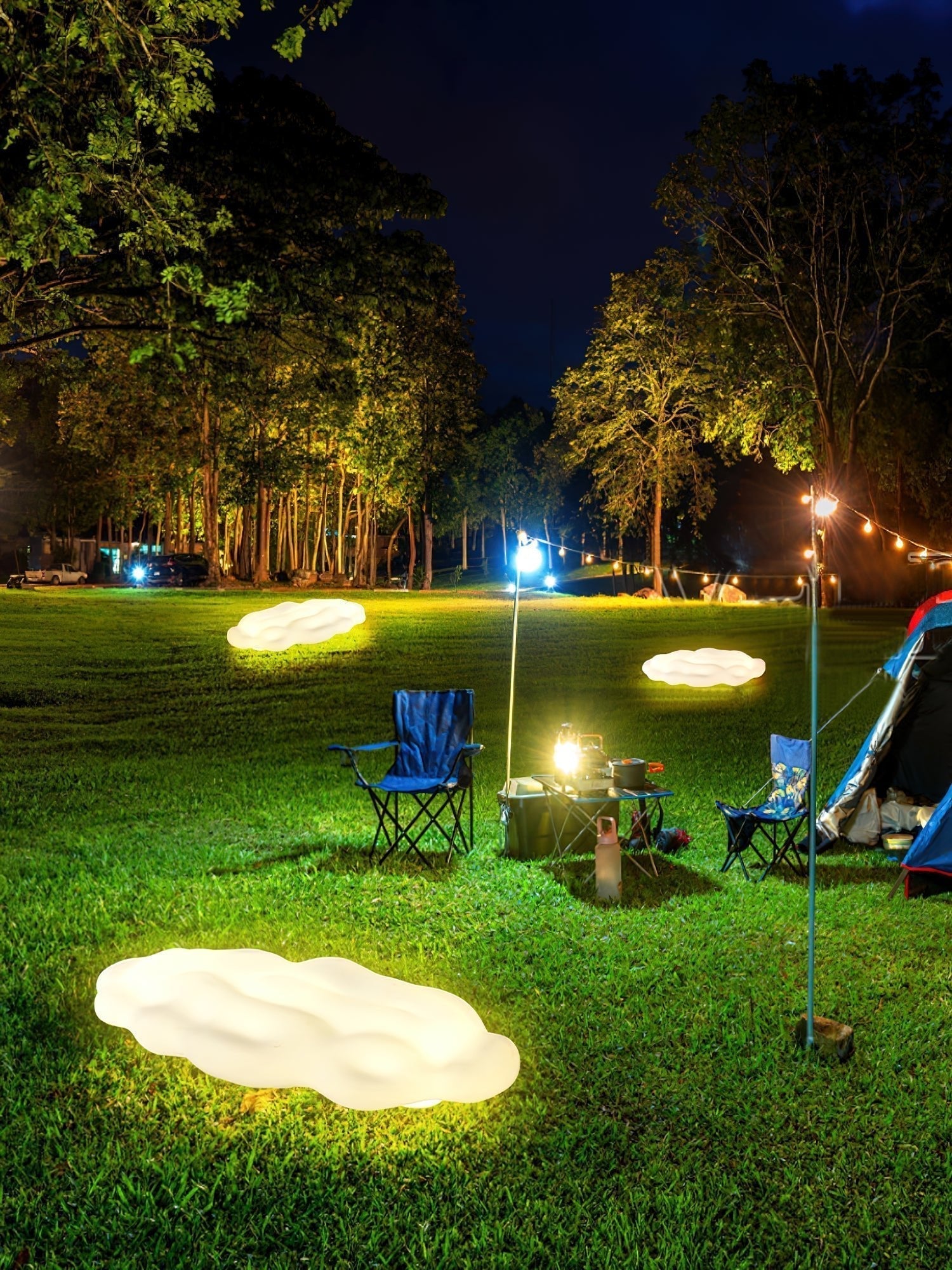 Modern Cloud Shaped Outdoor Floor Light for Garden and Patio Waterproof LED Path Lighting