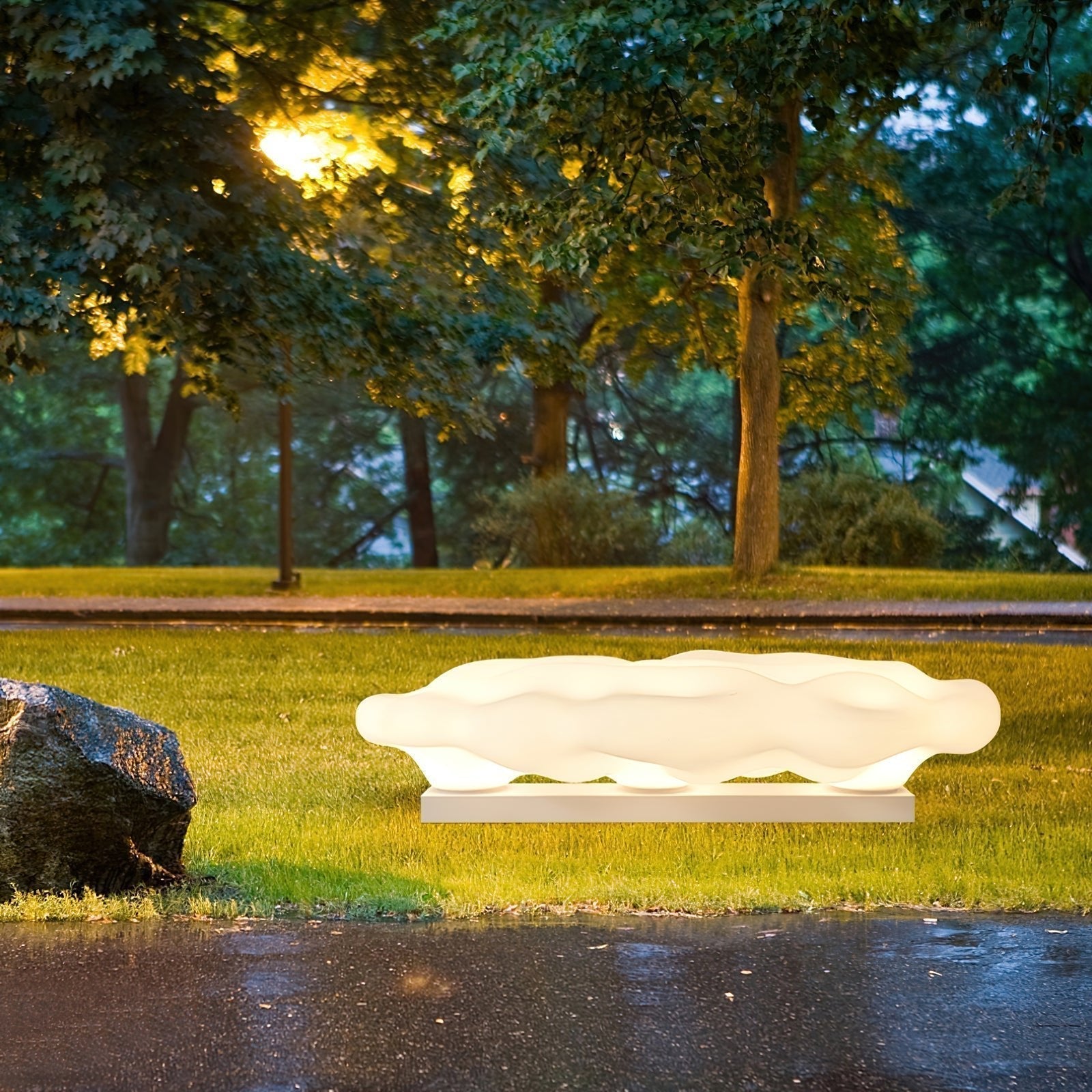Modern Cloud Shaped Outdoor Floor Light for Garden and Patio Waterproof LED Path Lighting