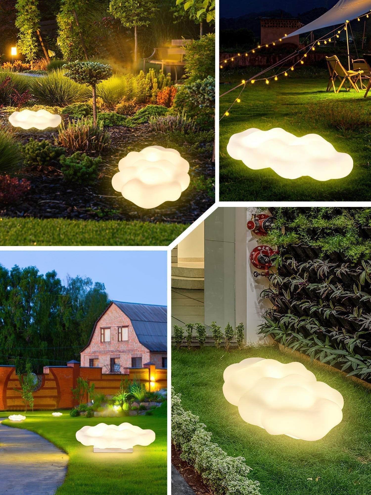 Modern Cloud Shaped Outdoor Floor Light for Garden and Patio Waterproof LED Path Lighting