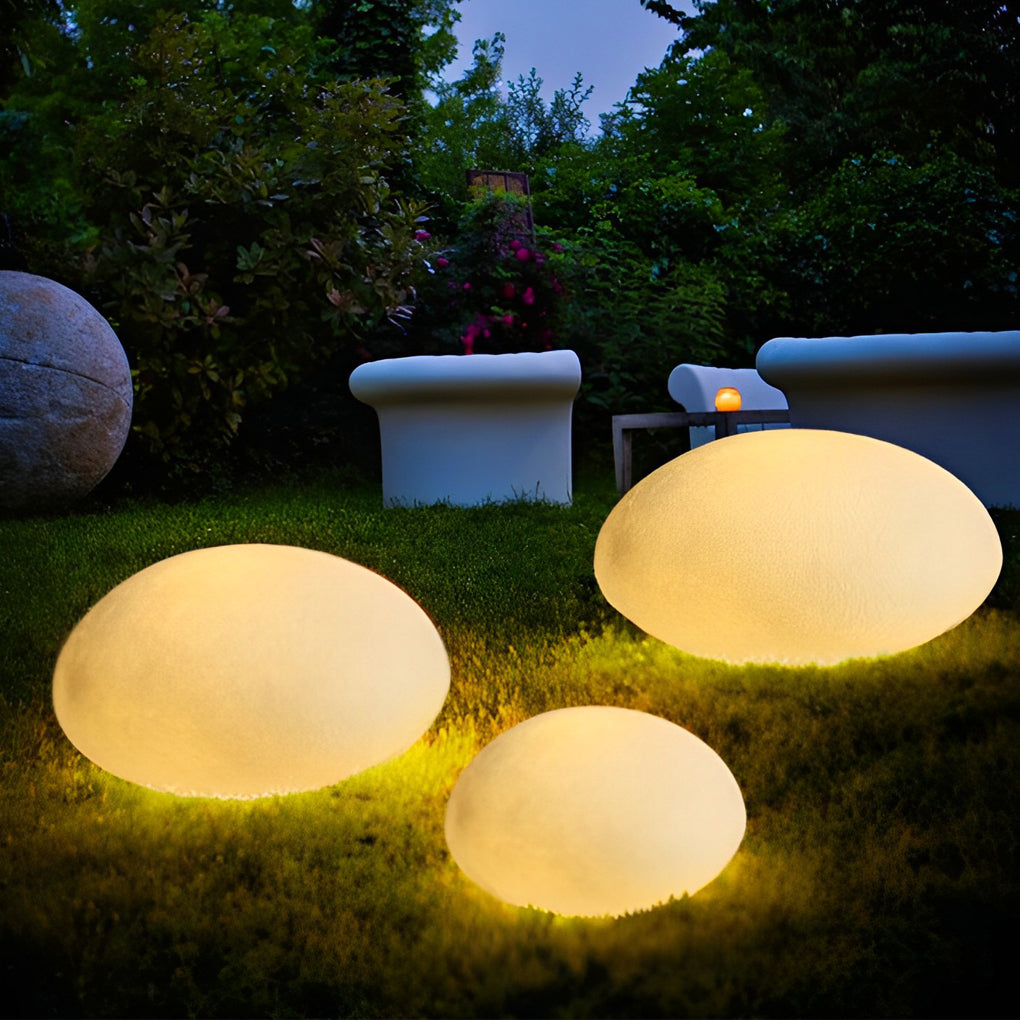 Modern Cobblestone LED Outdoor Garden Lawn Floor Lamp Waterproof Pathway Light