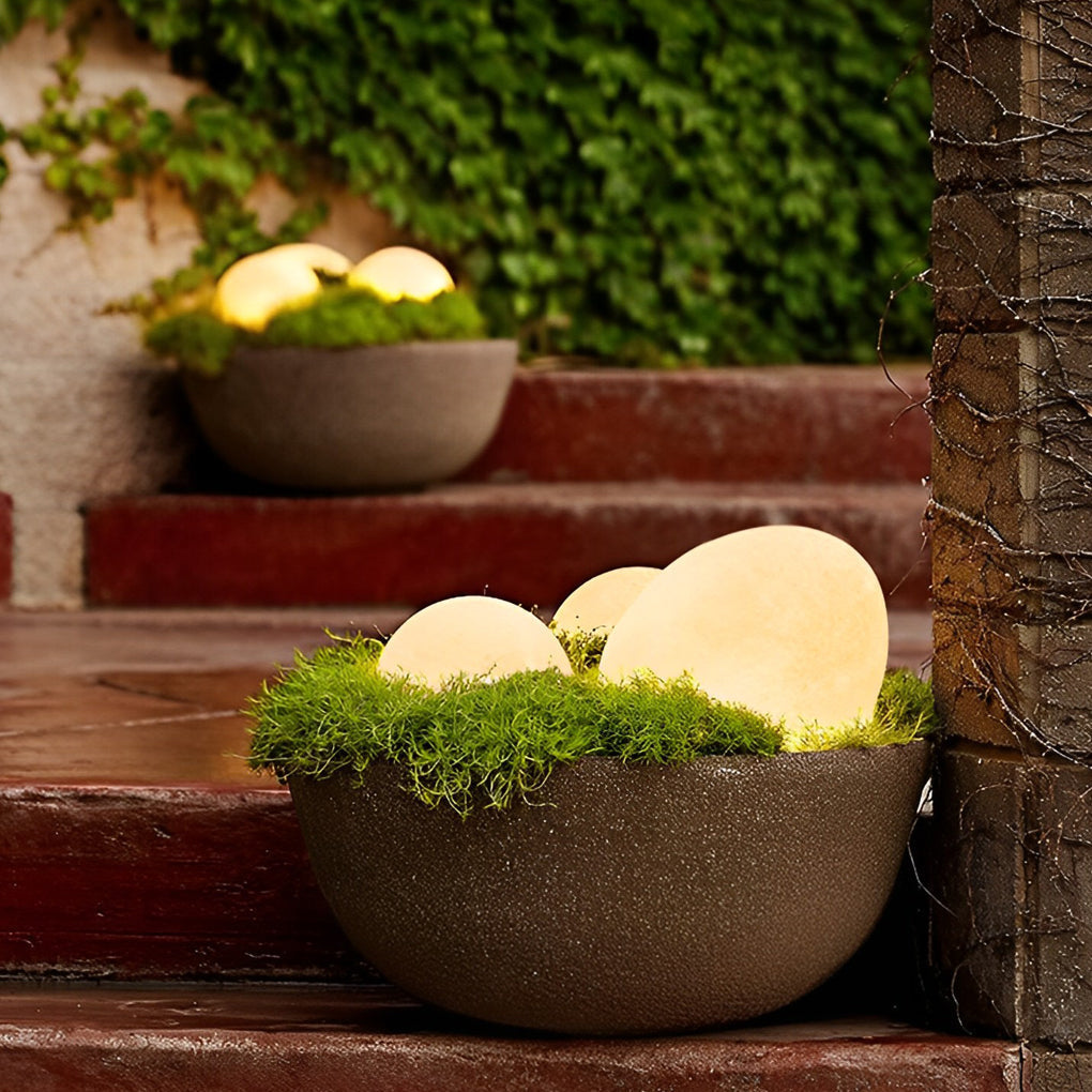 Modern Cobblestone LED Outdoor Garden Lawn Floor Lamp Waterproof Pathway Light