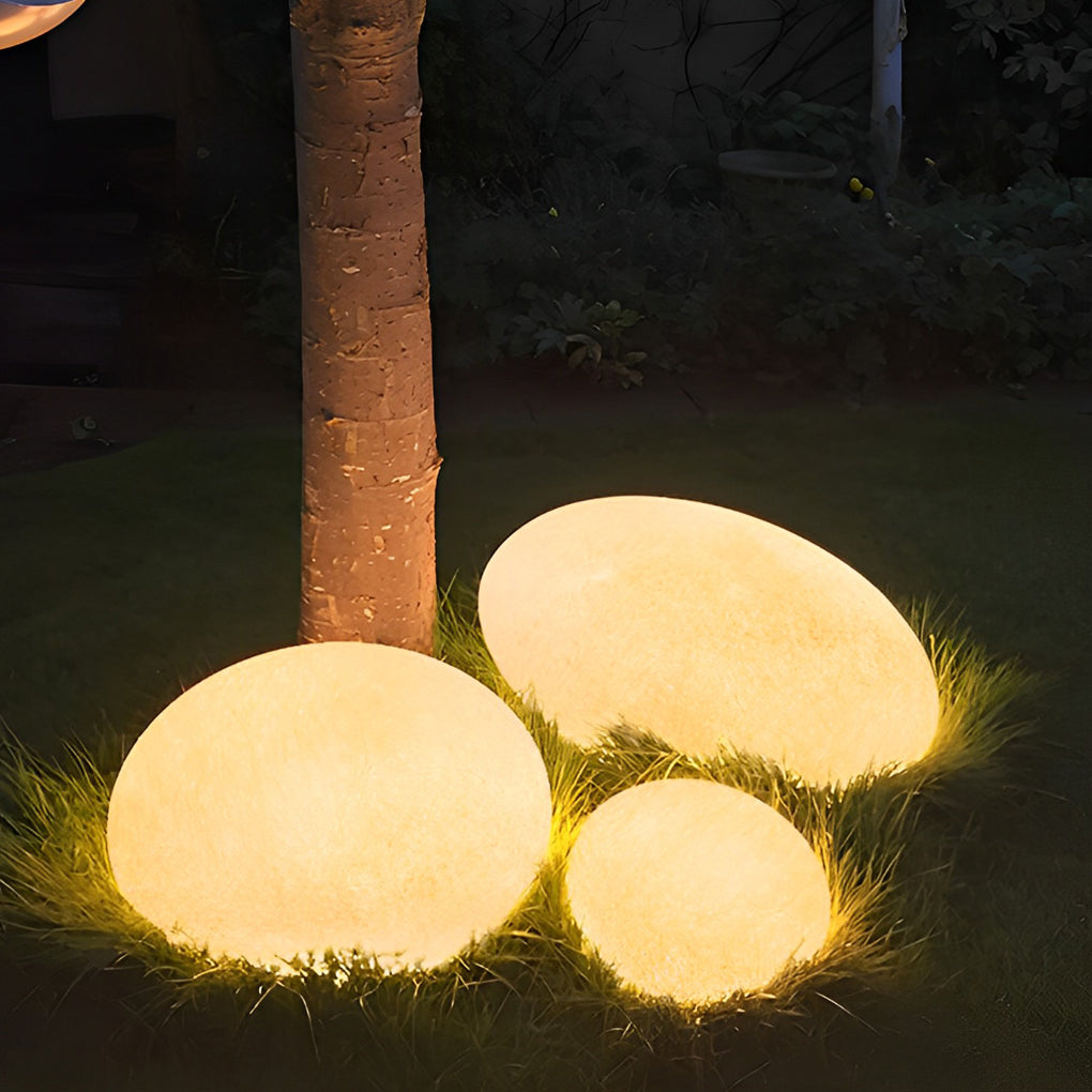 Modern Cobblestone LED Outdoor Garden Lawn Floor Lamp Waterproof Pathway Light