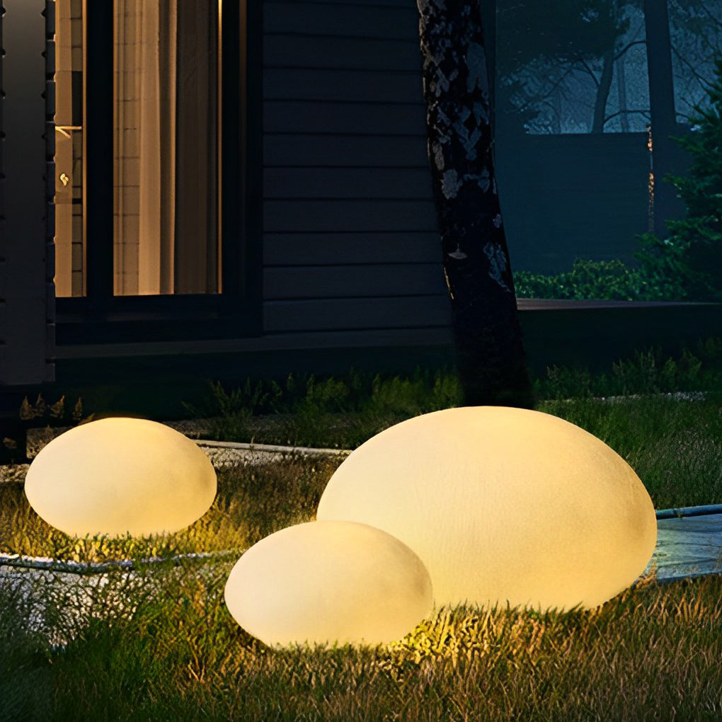 Modern Cobblestone LED Outdoor Garden Lawn Floor Lamp Waterproof Pathway Light