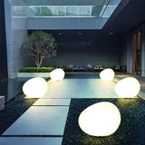 Modern Cobblestone LED Outdoor Garden Pathway Lights with 3 Step Dimming
