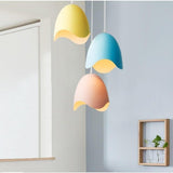 Modern Colorful Cluster Pendant Light with 3 LED Eggshell Shaped Metal Shades